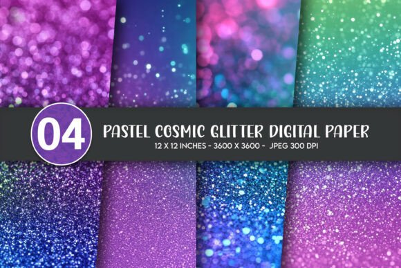 Download Pastel Cosmic Glitter Digital Paper - Premium Resources
