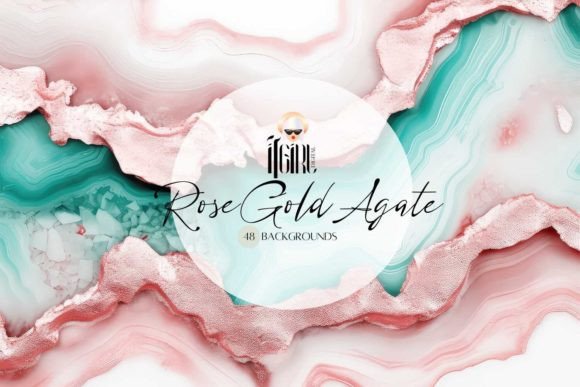 Download Rose Gold Agate Digital Paper - Premium Resources